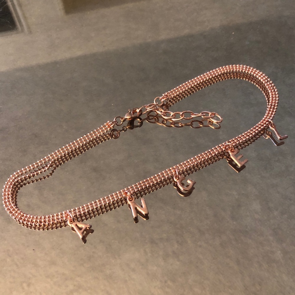 Rose gold Choker necklace  - angel